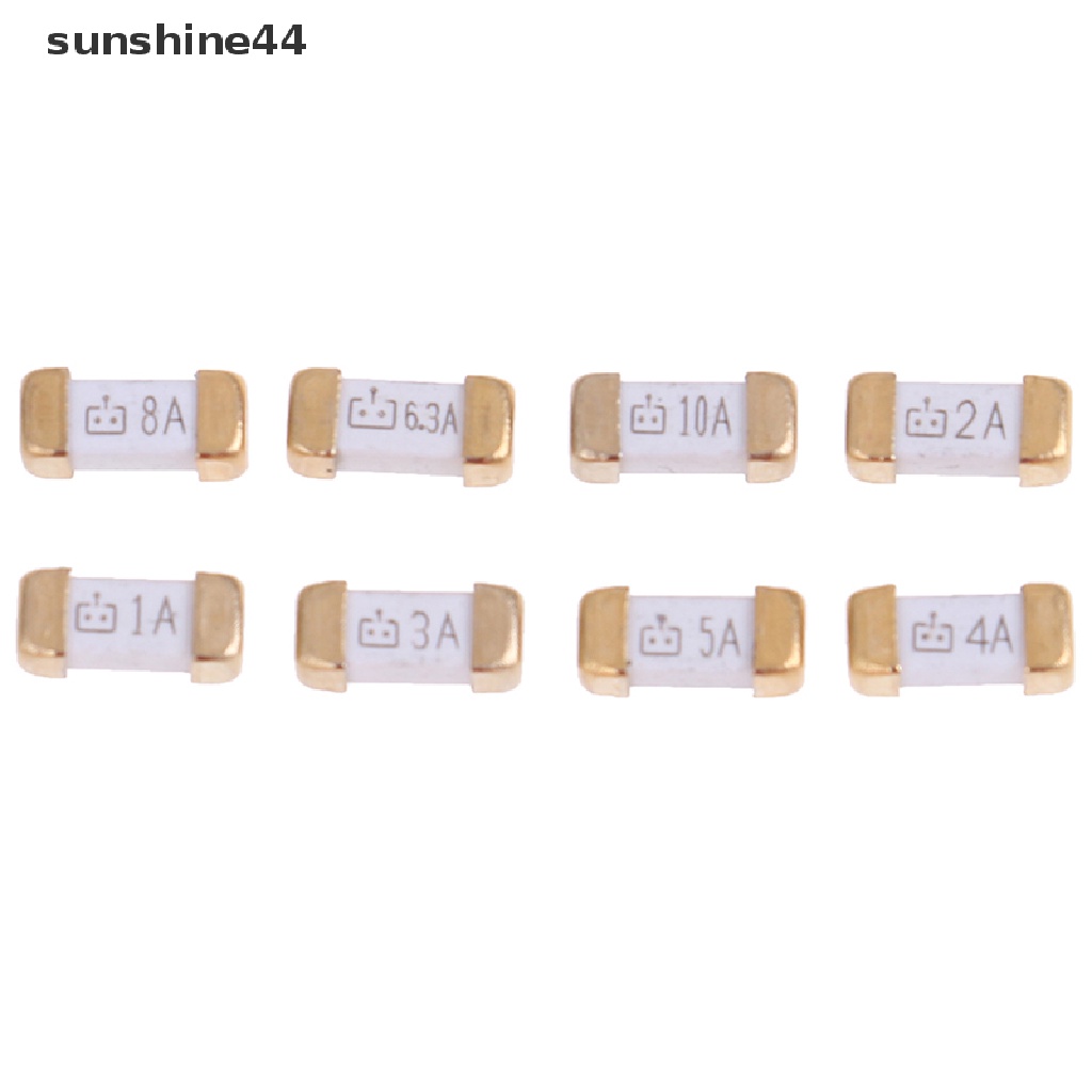 Sunshine 10PCS Sekring Listrik 1a to 10A 125v 0451 SMD Warna Emas