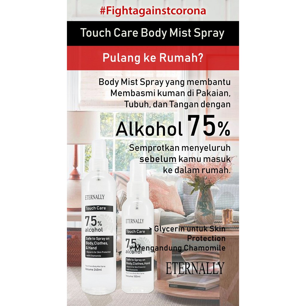 ETERNALLY [ALKOHOL SPRAY] Touch Care Body Mist Spray (BPOM) ✰ ascocobeauty ✰