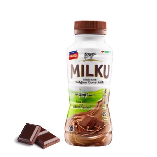 MILKU Susu UHT Per Krat/ Per Dus Susu Siap Minum Coklat Dan Stroberi Premium 200 ML