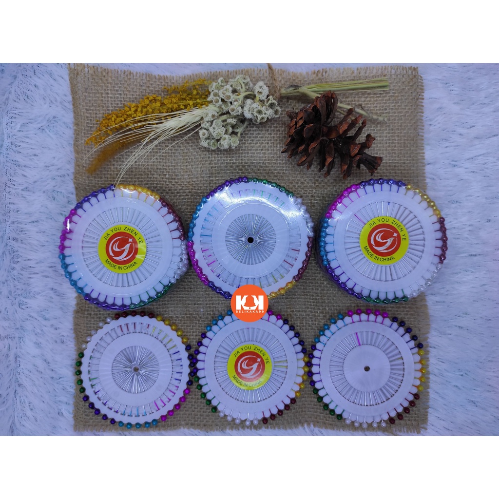 (12 SET) JARUM PENTUL PIRING BULAT MUTIARA WARNA WARNI / JARUM PENTUL PIRING / JARUM PENTUL BULAT / JARUM PENTUL LINGKAR PIRING / JARUM PENTUL BUNDAR