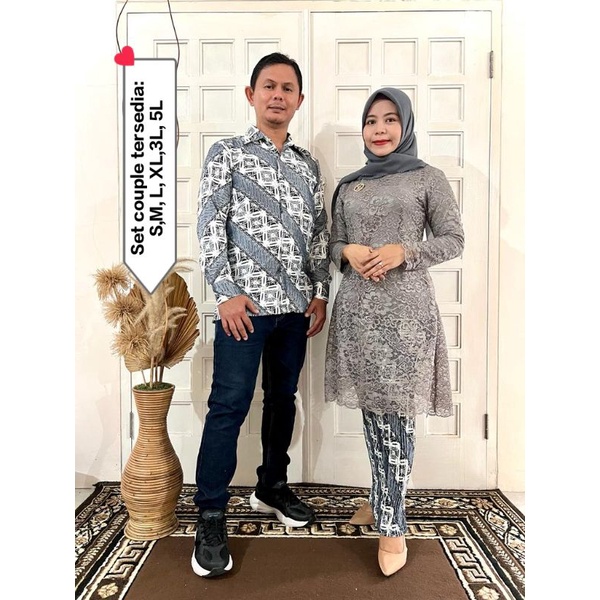 SETELAN KEBAYA COUPLE BROKAT/SET COUPLE KEBAYA BATIK/SET KEBAYA BROKAT/KEBAYA KURUNG PADANG COUPLE/KEBAYA COUPLE SERAGAM PESTA/SETELANKEBAYACOUPLEMODERN/