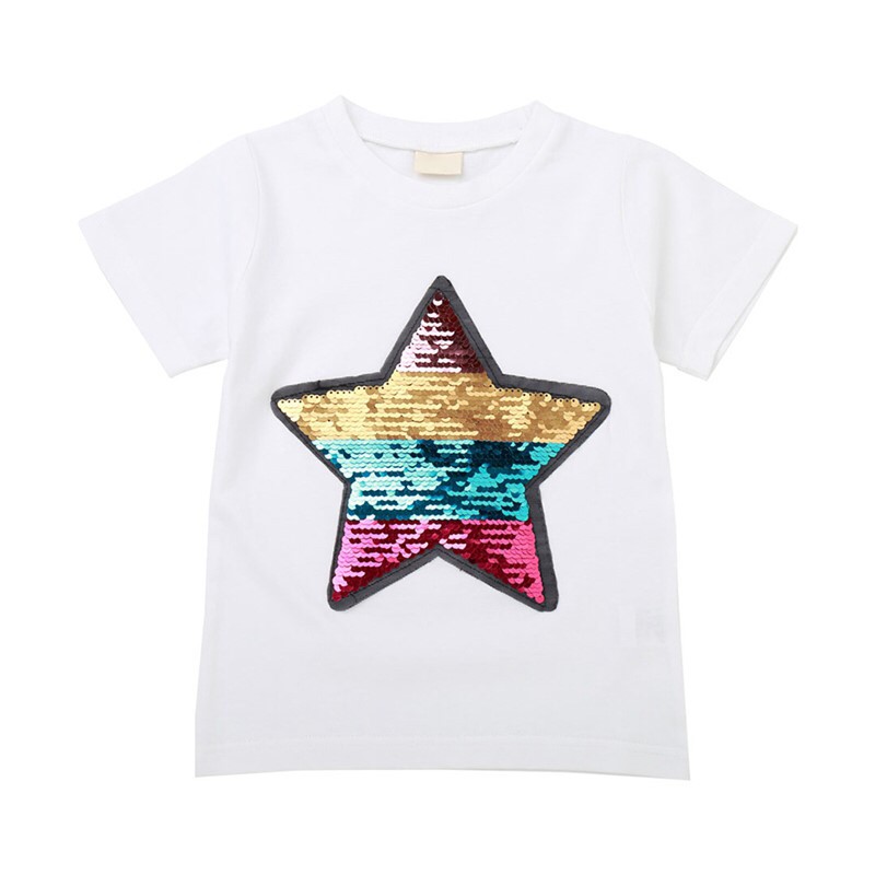 Kaos Anak Lengan Pendek Sequin / Kaos Flip Sequin Star