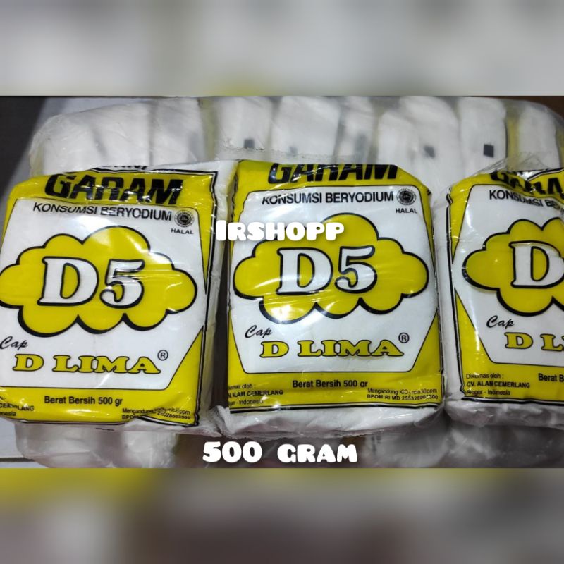 Garam Masak D5 D Lima beryodium halal 500 gram garam halus