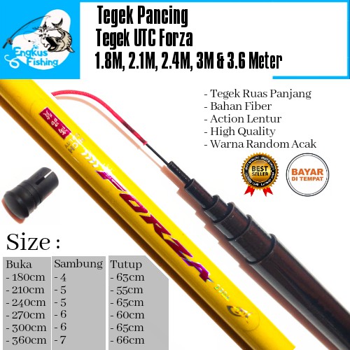 Tegek Pancing UTC Forza 180cm - 360cm (Murah) High Quality - Engkus Fishing