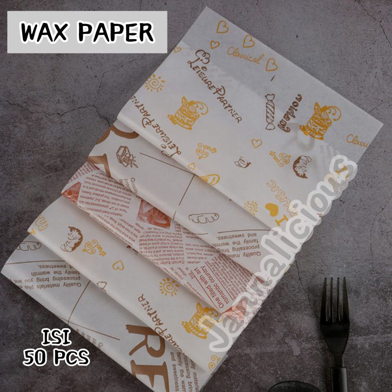 

Wax Paper/Paper Wrap Uk. 18cmx18cm (50 Lbr)