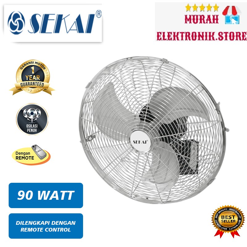 SEKAI Kipas Angin Dinding Remote Tornado / Kipas Angin Gantung 18 Inch - HWN 1859
