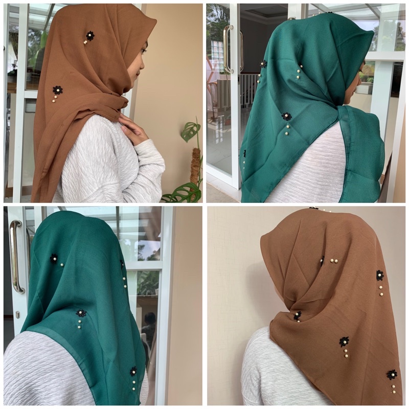 hijab segi empat bella melati snowly jasmine/jilbab segi empat melati