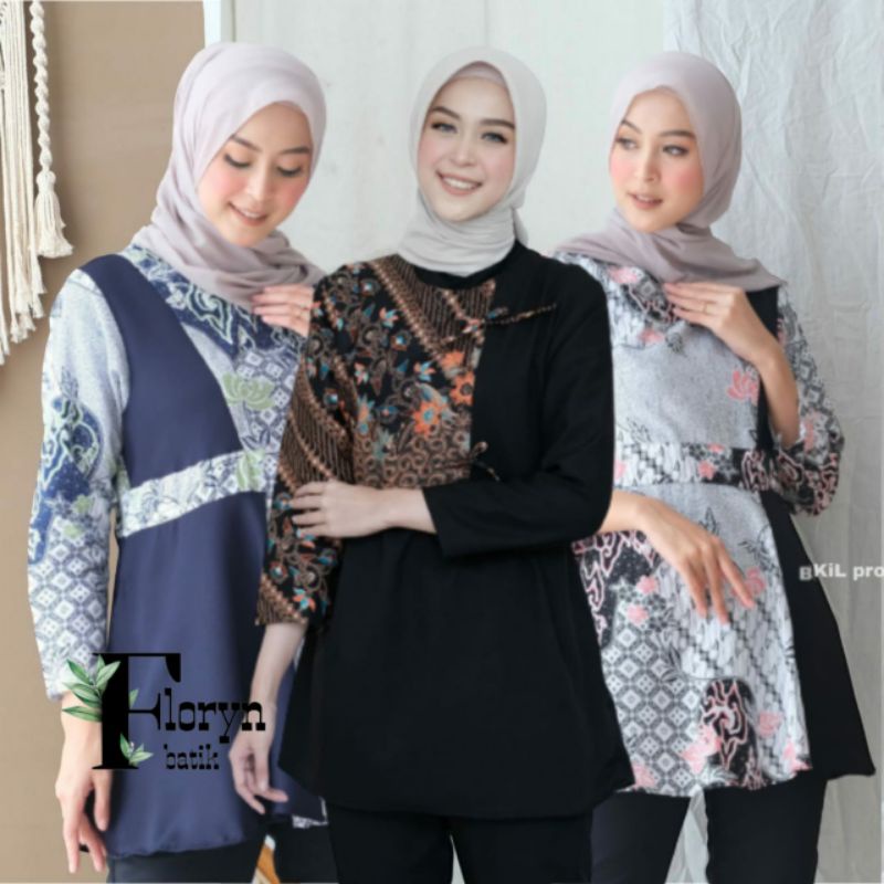 BAJU ATASAN BATIK BLOUSE BLUS BATIK WANITA CEWEK PEREMPUAN MODERN TERBARU KEKINIAN PAKAIAN BATIK KAN