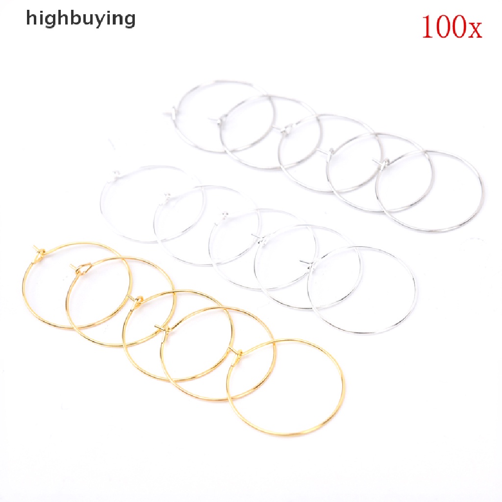 Hbid 100pcs Anting Hoops Bentuk Gelas Wine Lapis Silver / Gold Untuk Pesta Pernikahan Hoops