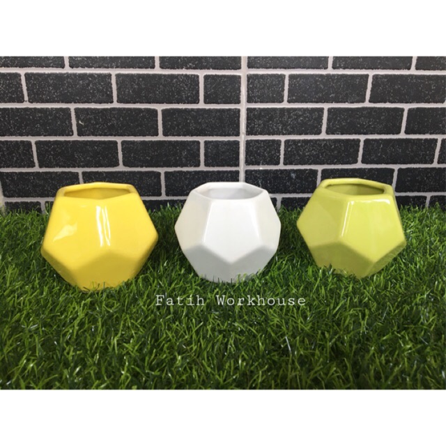 Pot keramik hexa pot kaktus pot sukulen keramik Pot keramik hexa pot kaktus pot sukulen keramik