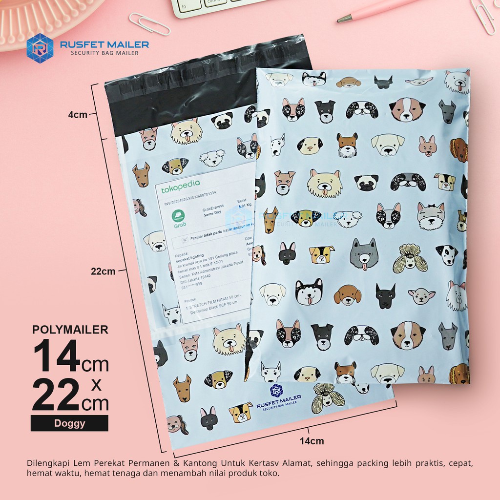 Polymailer | Plastik Packing | Plastik Packing Online | Motif Dog Paradise