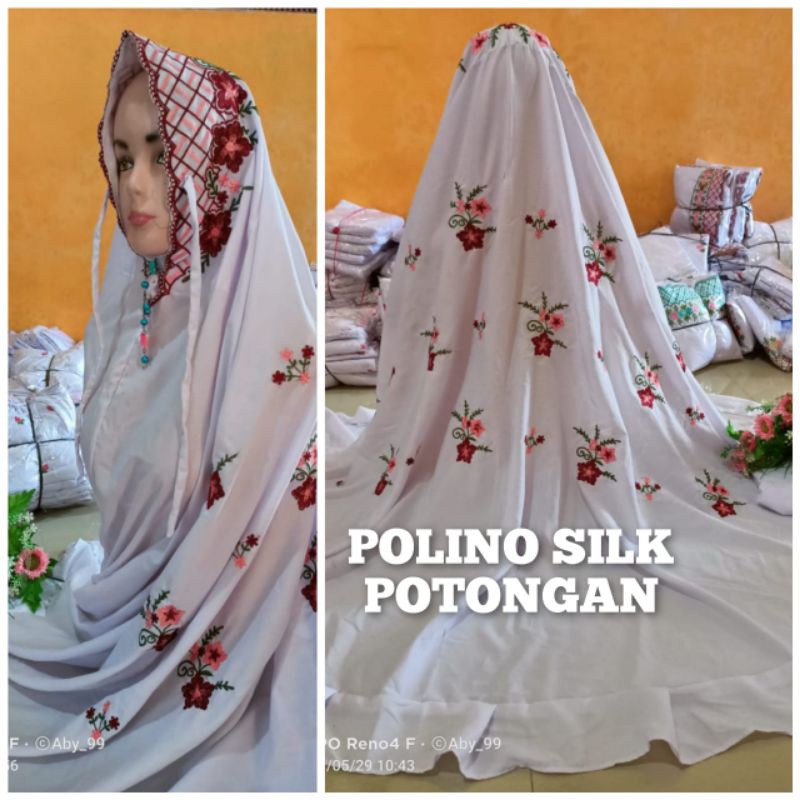 Mukena polino potongan/ mukena bordir potongan/Mukena bordir potongan dewasa