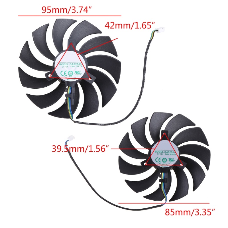 Bt 2PCS Kartu Grafis Pendingin VGA Fan 4Pin 12V Untuk ZOTAC GAMING GeForce Rtx3070