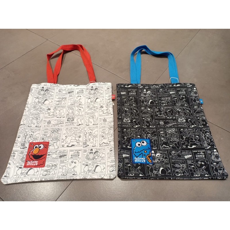 TOTEBAG MINISO SESAME STREET TAS TOTE ELMO COOKIE MONSTER