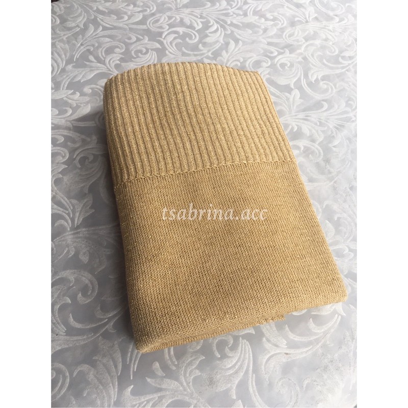 pasmina gliter rajut premium | kerudung pashmina pengantin-creamgold