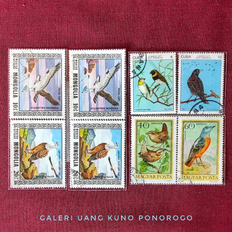 

prangko mini set seri hewan burung