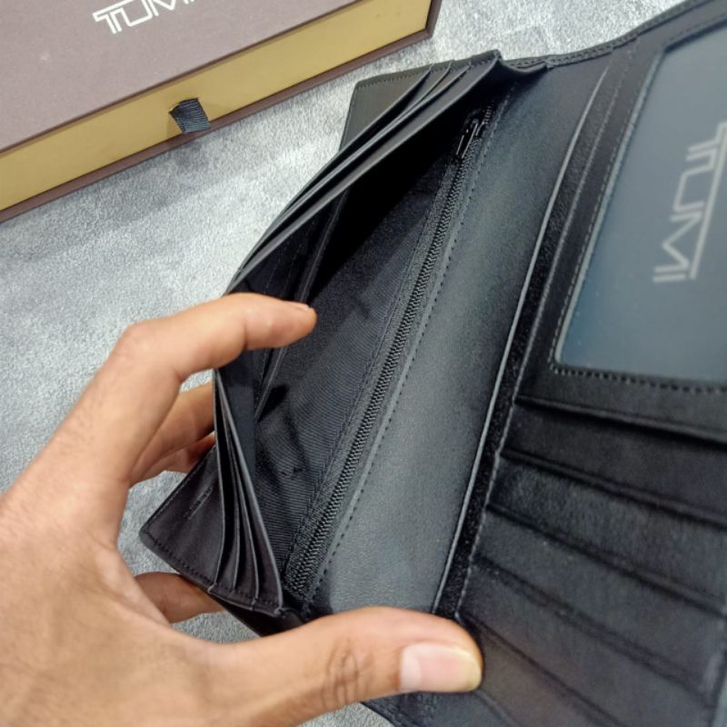 Dompet Tumi Panjang Nylon Black Long Wallet Premium Quality