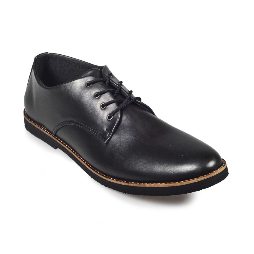 Fuerte Black | Sepatu Pantofel Hitam Pria Formal Kerja Pantopel Oxford Casual Laki | FORIND x Giant