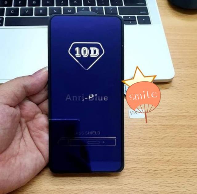 TEMPERED GLASS FULL BLUE ANTI BLUE LIGHT/RADIASI oppo a7,a72,f7,f9,f11,f11 pro,reno 3,reno 3 pro-tg