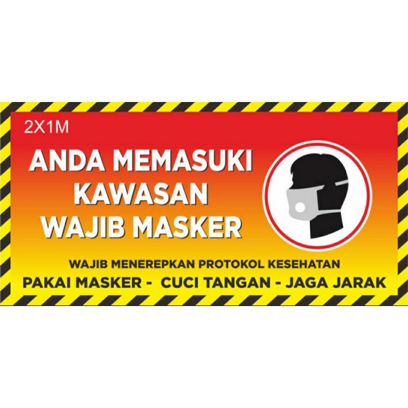 BANNER PROTOKOL WAJIB MASKER 2x1M