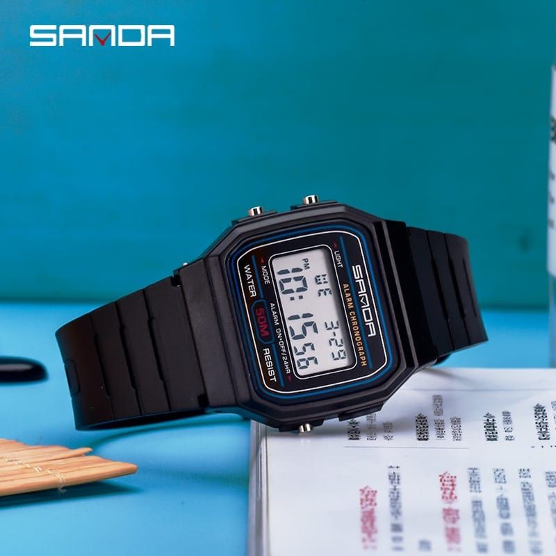 VIRAL SANDA 391 Jam Tangan Wanita Digital Tali Rubber Shockproof Anti Air