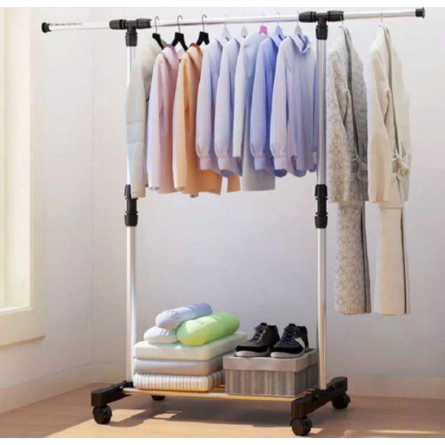 SHENAR RAK GANTUNGAN BAJU SERBAGUNA PORTABLE / STAND HANGER BAJU TOPI TAS /JEMURAN GANTUNG / SINGLE STAND HANGER