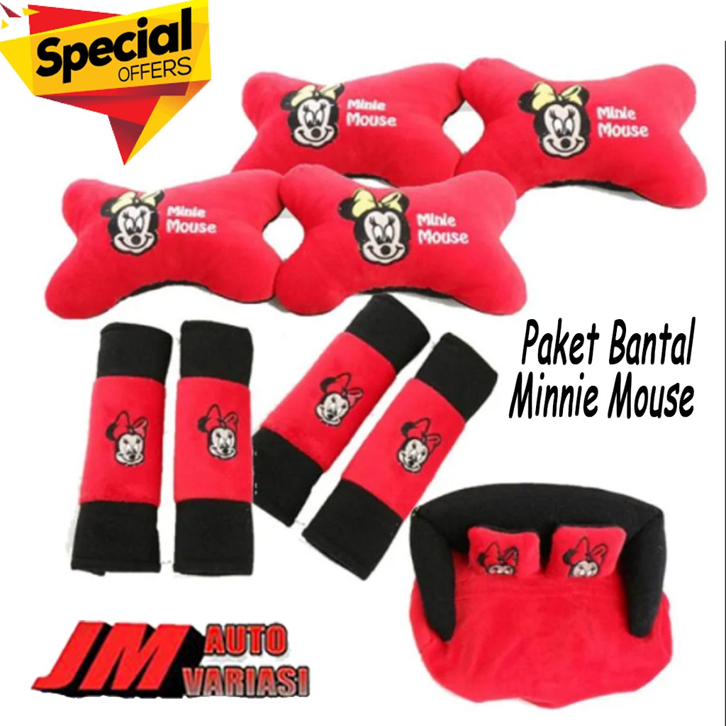 Bantal paket jok mobil boneka Minnie Mouse SPECIAL PROMO