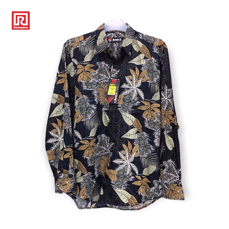 Benhill Kemeja Printing Pria Lengan Panjang