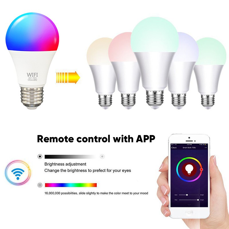 Bepop Smart LED Light Bulb RGB Lampu Bohlam 12W Wifi Wireless APP Control Home Automation