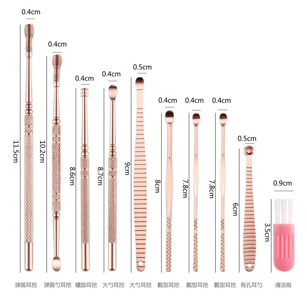 Pembersih Telinga Korek Kuping 10 PCS Ear Spoon Too - Rose Gold