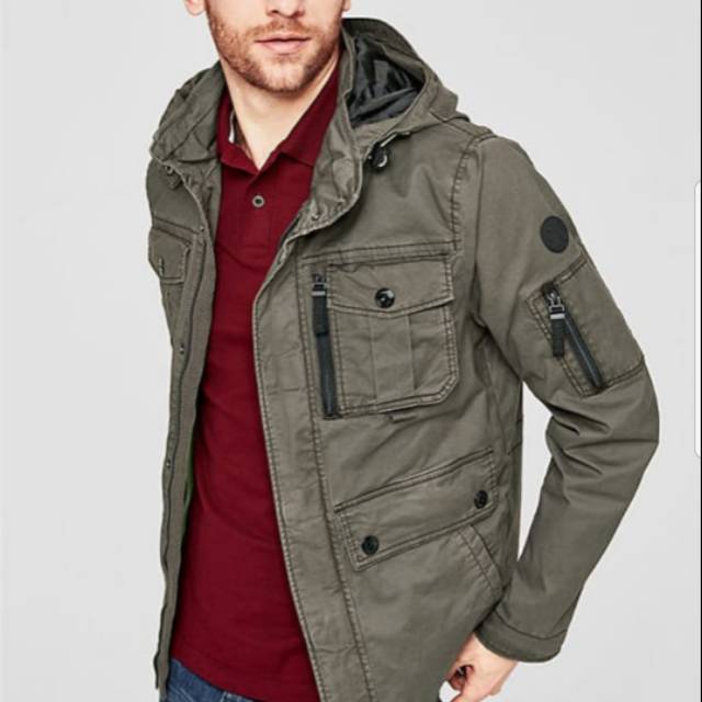 jaket parka pria S Oliver Hoodie Outerwear Original