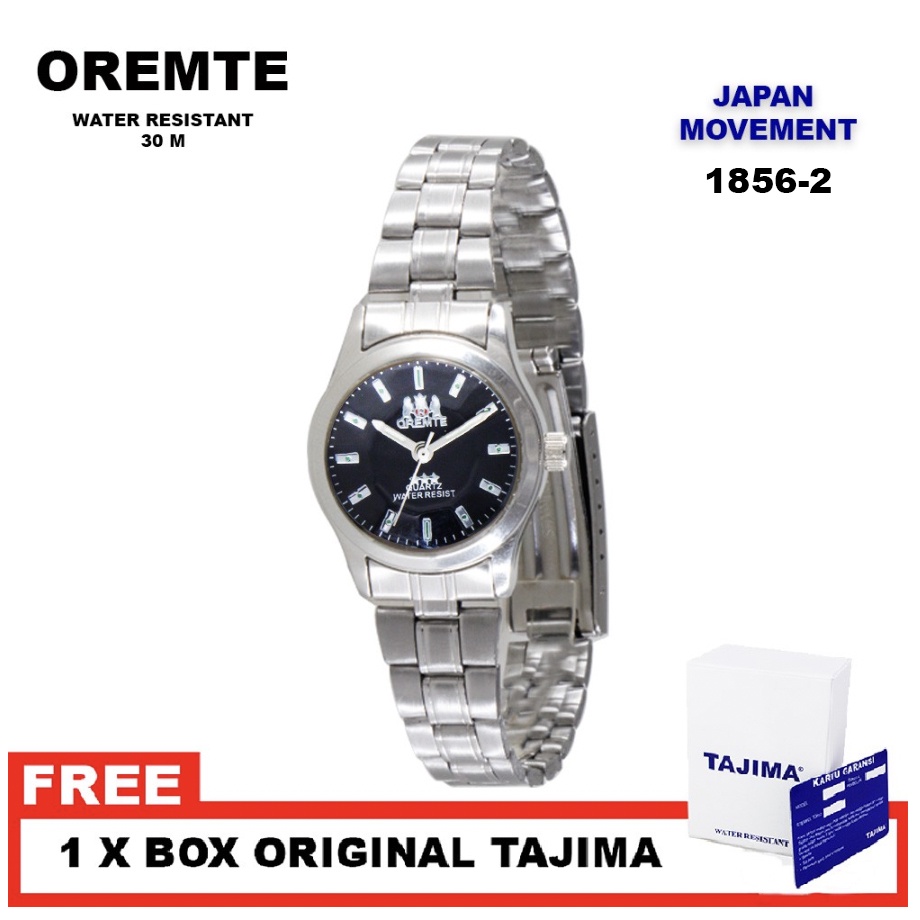 Jam Tangan Oremte Wanita 1856 L Stainless Steel Water Resist 3 ATM Watch Original