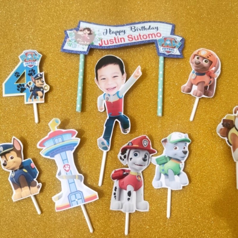 

Topper kue paw patrol + edit foto set