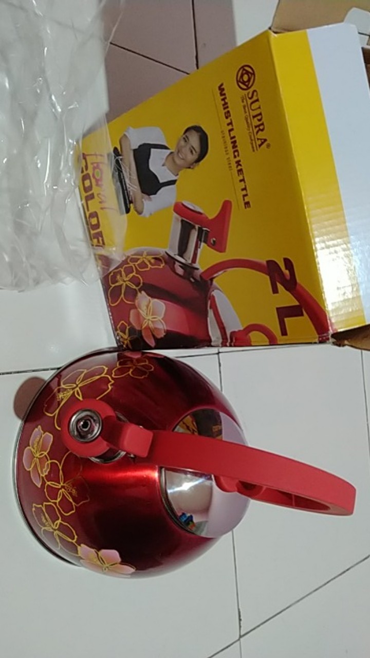 Teko Floral - Ketel Bunyi Siul Stainless Steel - Supra