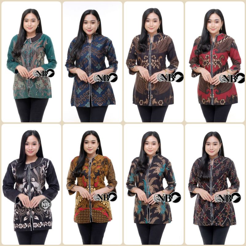 batik wanita modern terbaru 2022 kerja lengan panjang pendek kantor