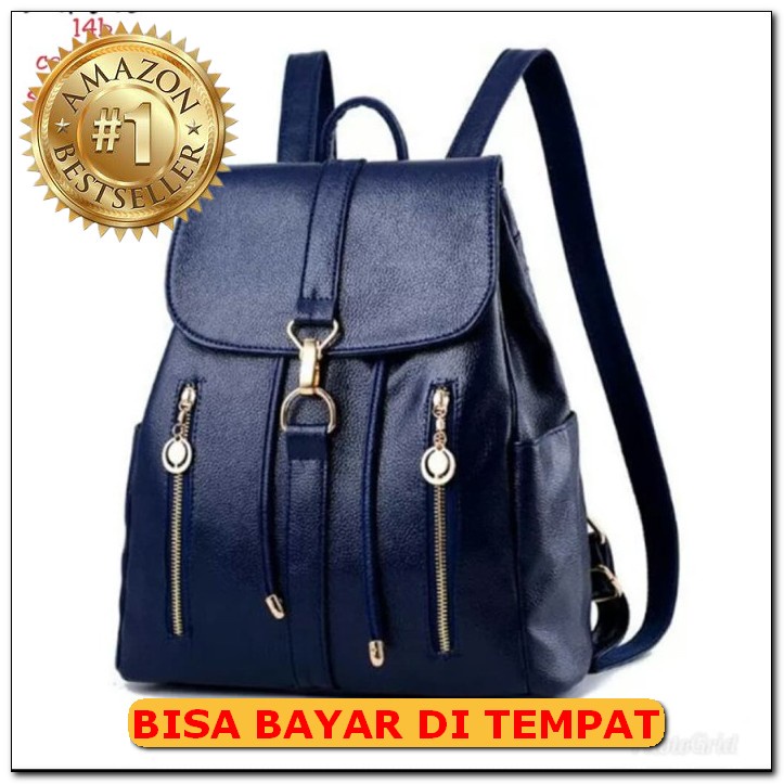 Ransel Pria Wanita Mini Tas Punggung Keren Rangsel Cowok Cewek Ke FF614 Tas Semi Kulit Resleting Tas