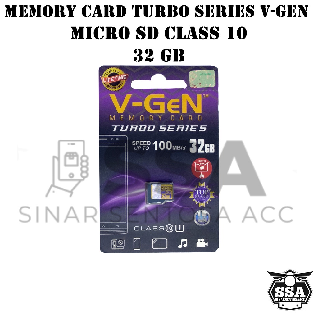 Micro SD V-GEN Turbo 8GB 16GB 32GB 64GB 128GB VGEN Class 10 Turbo Series TurboSeries Memory Card Original MicroSD Kartu Memori Hp Handphone Ori Murah Class10