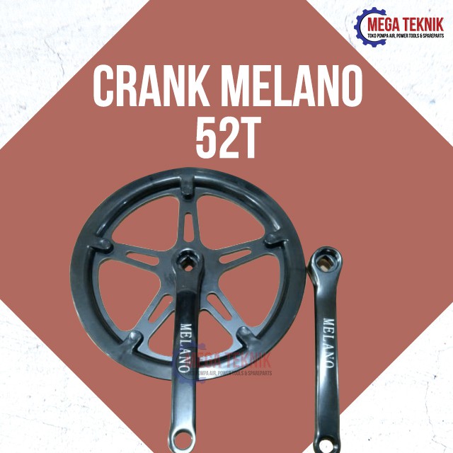 Piringan Single Crank Sepeda MTB Gear Gir Cakram Rem Hitam Melano