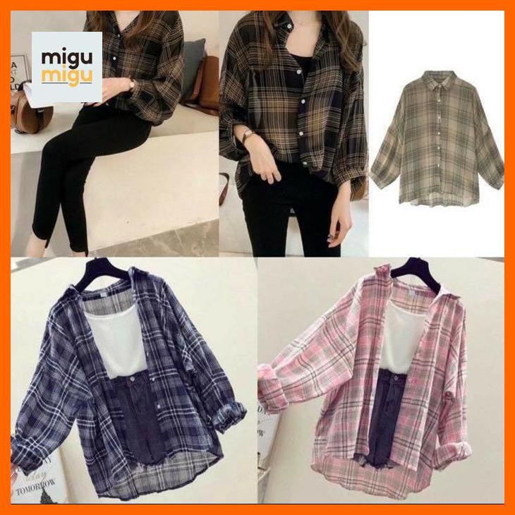 Xl & Xxl Kemeja Guilen Oversize Shirt | Guilen Oversize Shirt | Bahan Katun Kotak Yandeth Fit Xl Mig