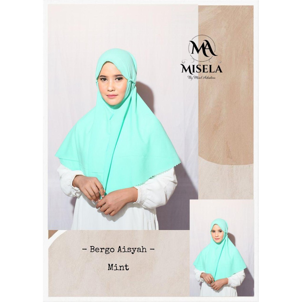 HIJAB BERGO MISELA DIAMON AISYAH WARNA MINT LASER CUT