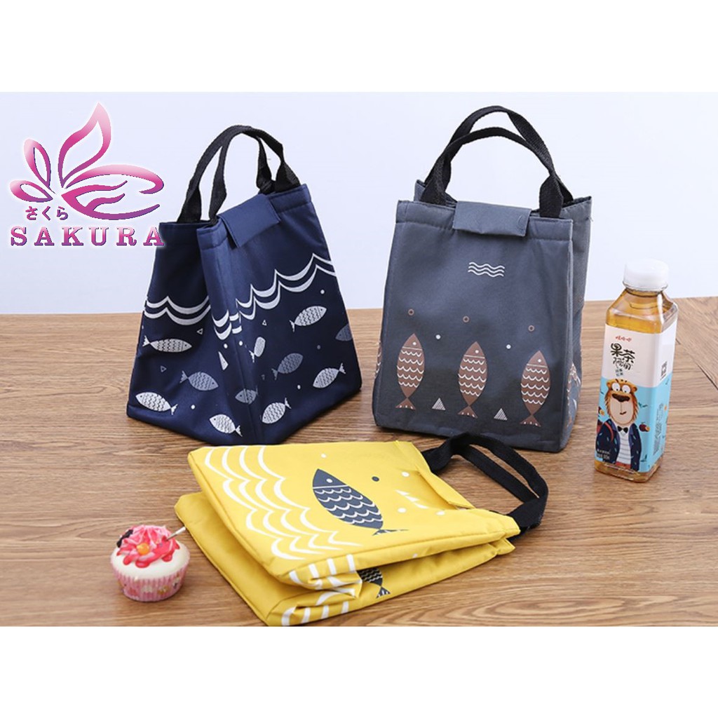 Lunch Bag Tas Bekal Cooler Bag Motif Ikan