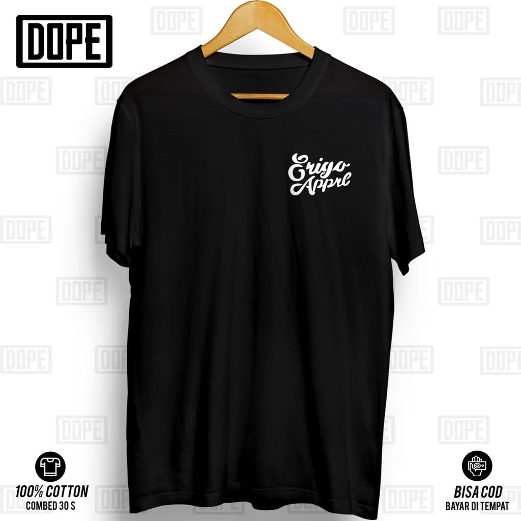 Kaos Tshirt Baju Distro Keren Erigoo Apparel Logo Premium Pria Wanita Cotton Combed 30s