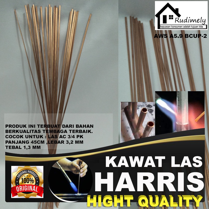 Kawat Las Perak  harris Original USA ukuran 1,3 x3,2 x 450 mm