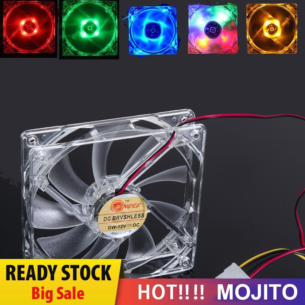 Mojito 120mm Computer Cooling Fan Quad 4 Led Computer Desktop Pc Case Clear Cooling Fan With 4 Screws