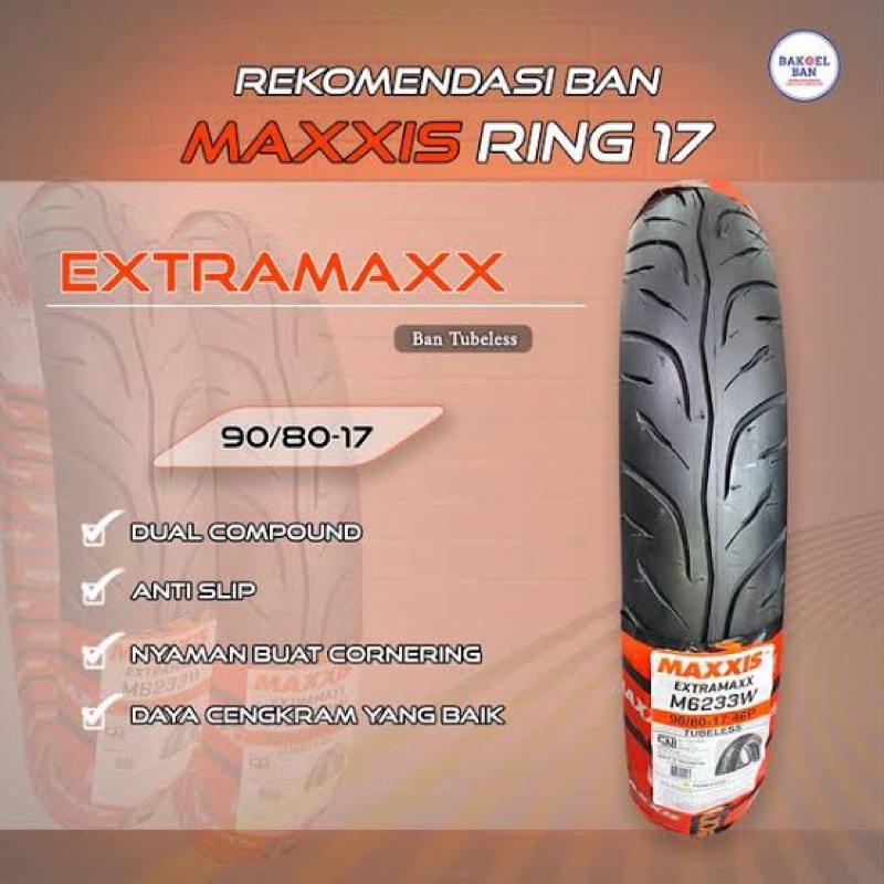 BAN MAXXIS 90/80-17 EXTRAMAXX 6233W 46 P