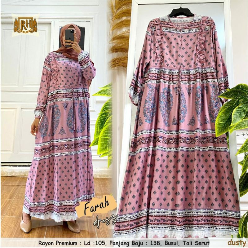 FARAH DRESS / GAMIS / GAMIS RAYON MOTIF / GAMIS SYARI / GAMIS MURAH SOLO / BTC SOLO / PARAHITA STORE