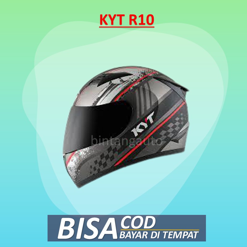 Helm Full Face KYT R10 gunmetal doff red