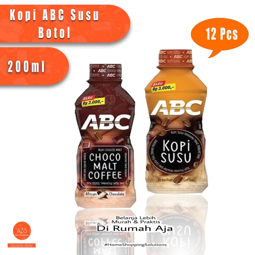 

Kopi ABC Botol 200ml isi 12 Pcs / ABC Kopi Susu [200 mL x 12 botol | 1 Dus] PET - Brazilian Coffee