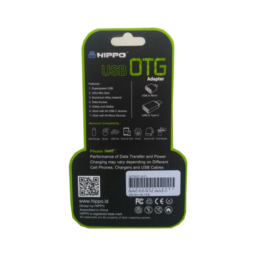 Hippo Original OTG Micro USB Male to USB Female On The Go Konektor Connector Converter Ori