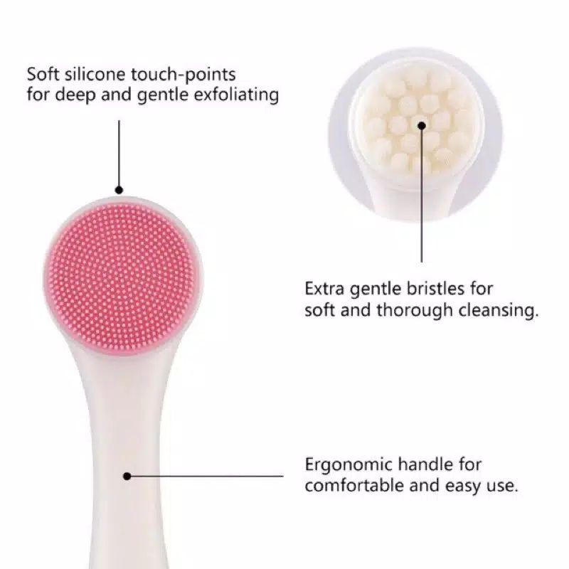 Facial Face Brush Silicon 2in1 / Sikat Silikon Pembersih Wajah 2 Sisi